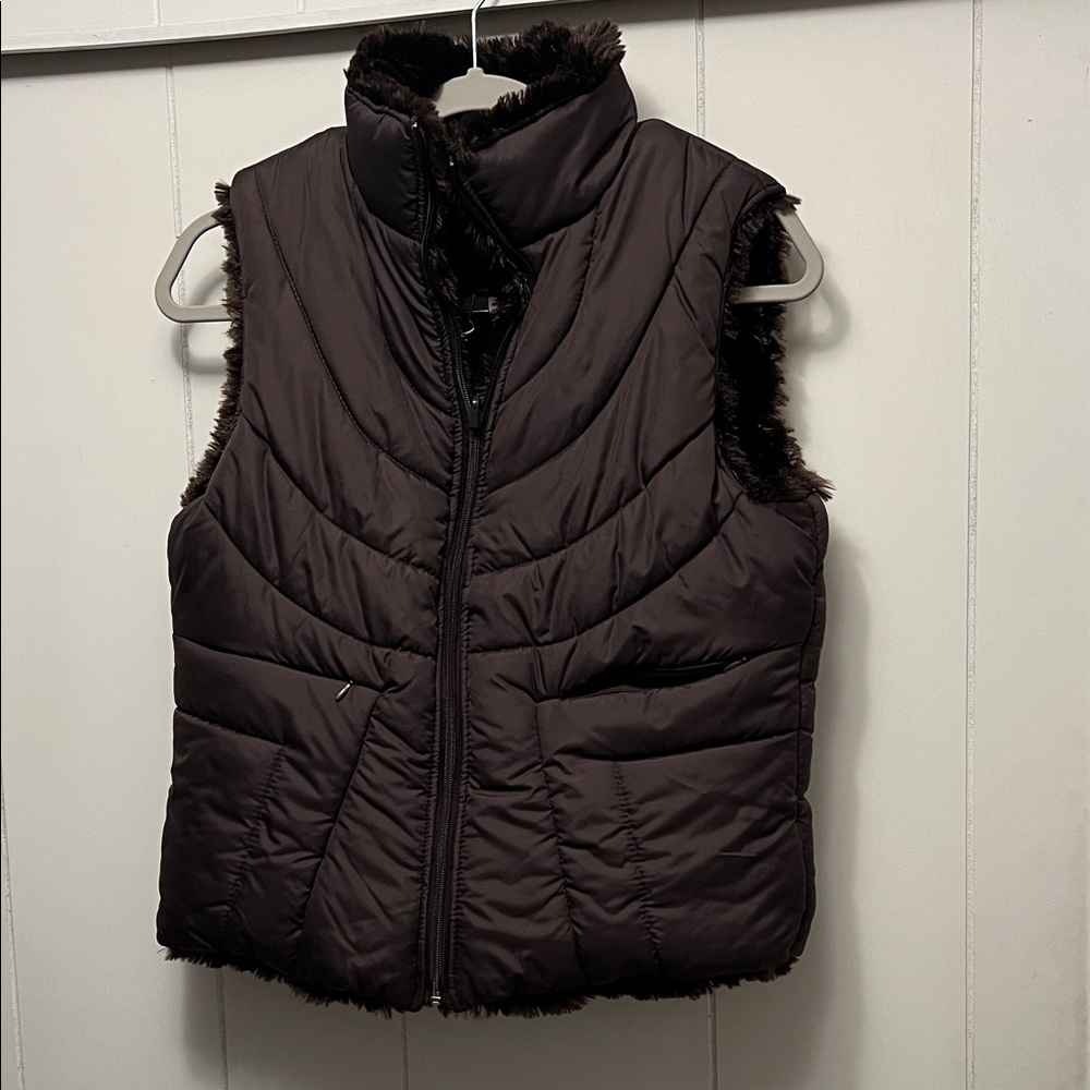 Women's Brown Puffer Vest